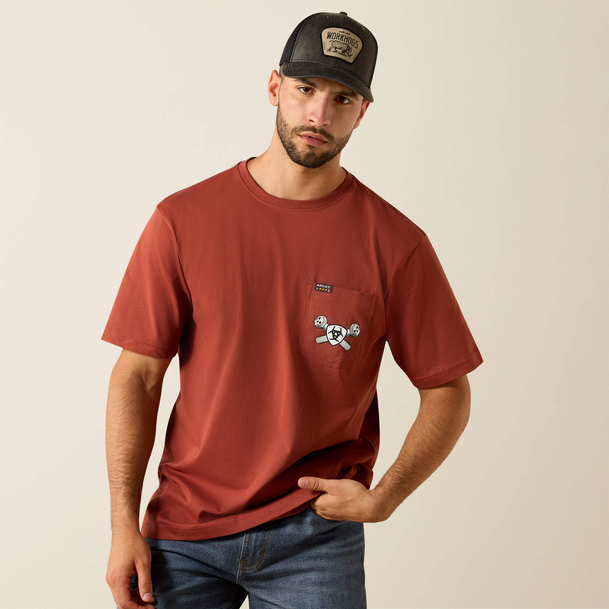 Rebar Cotton Strong Bolt Skull T-Shirt - Ariat Value