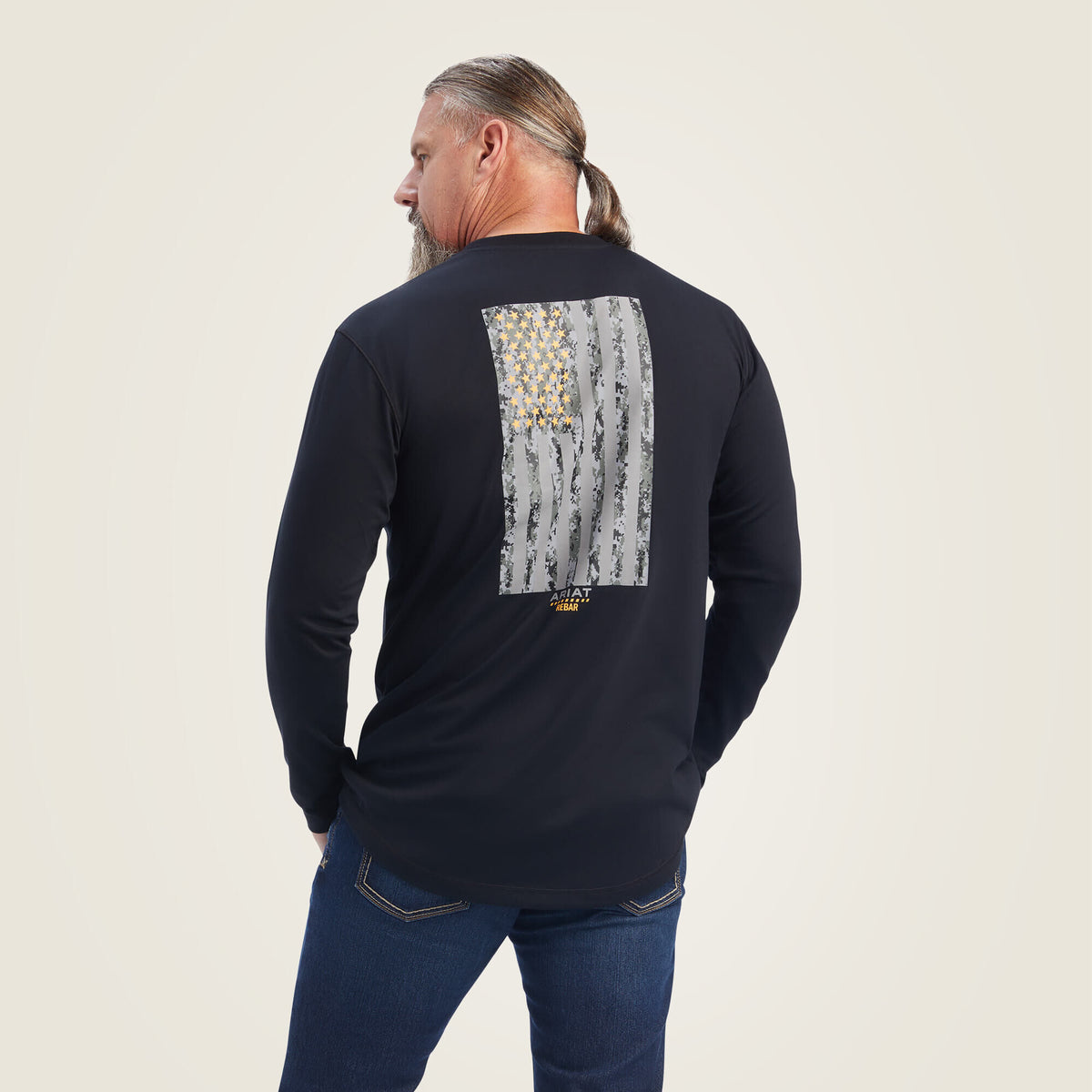 Rebar Workman Reflective Flag Graphic T-Shirt - Ariat New