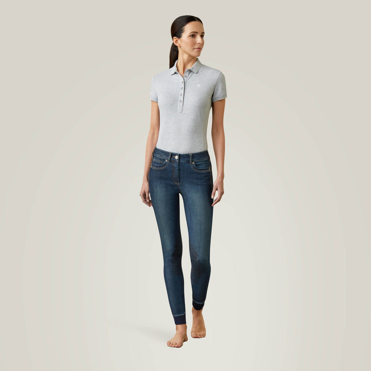 Halo Denim Knee Patch Breech - Ariat Recommended