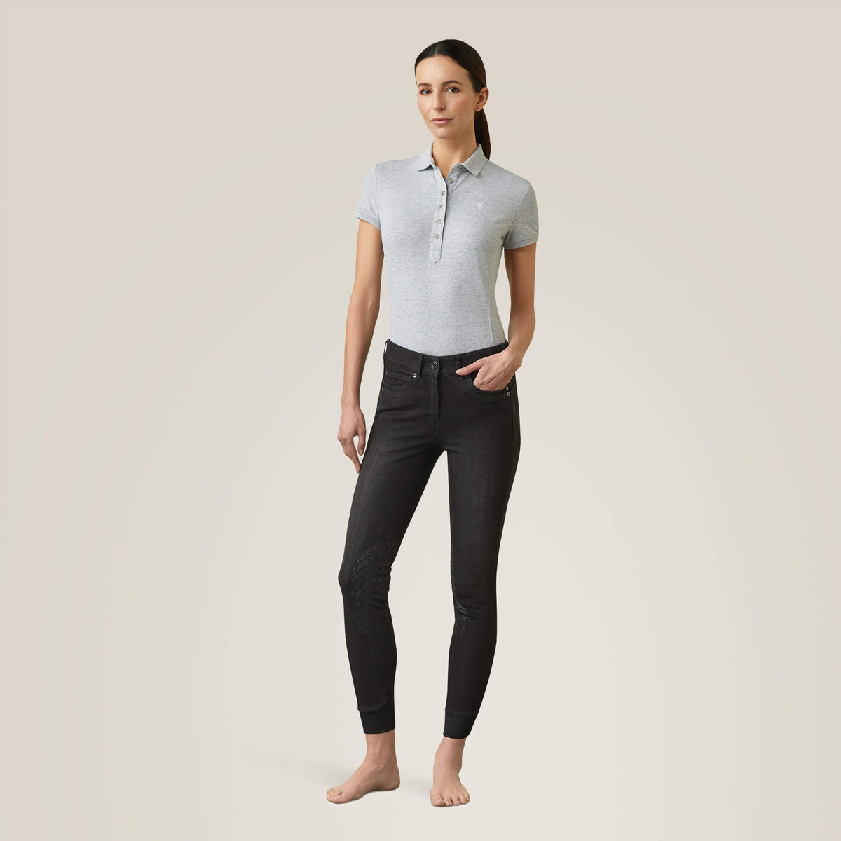Halo B Denim Knee Patch Breech - Ariat Quality